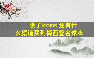 除了icons 还有什么渠道买到梅西签名球衣